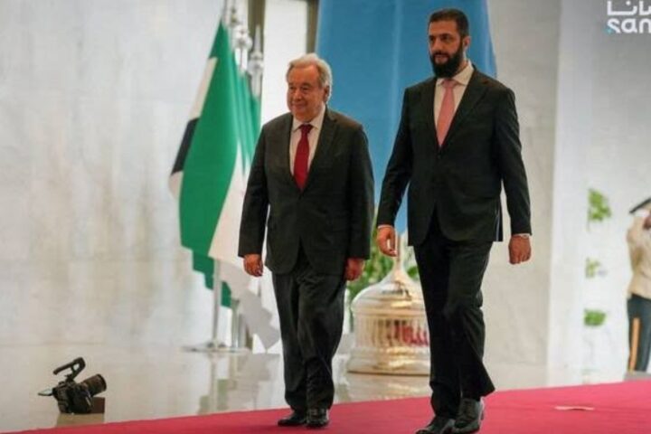Guterres Meets Syria's Sharaa on First Damascus Visit by a UN Chief in 17 Years